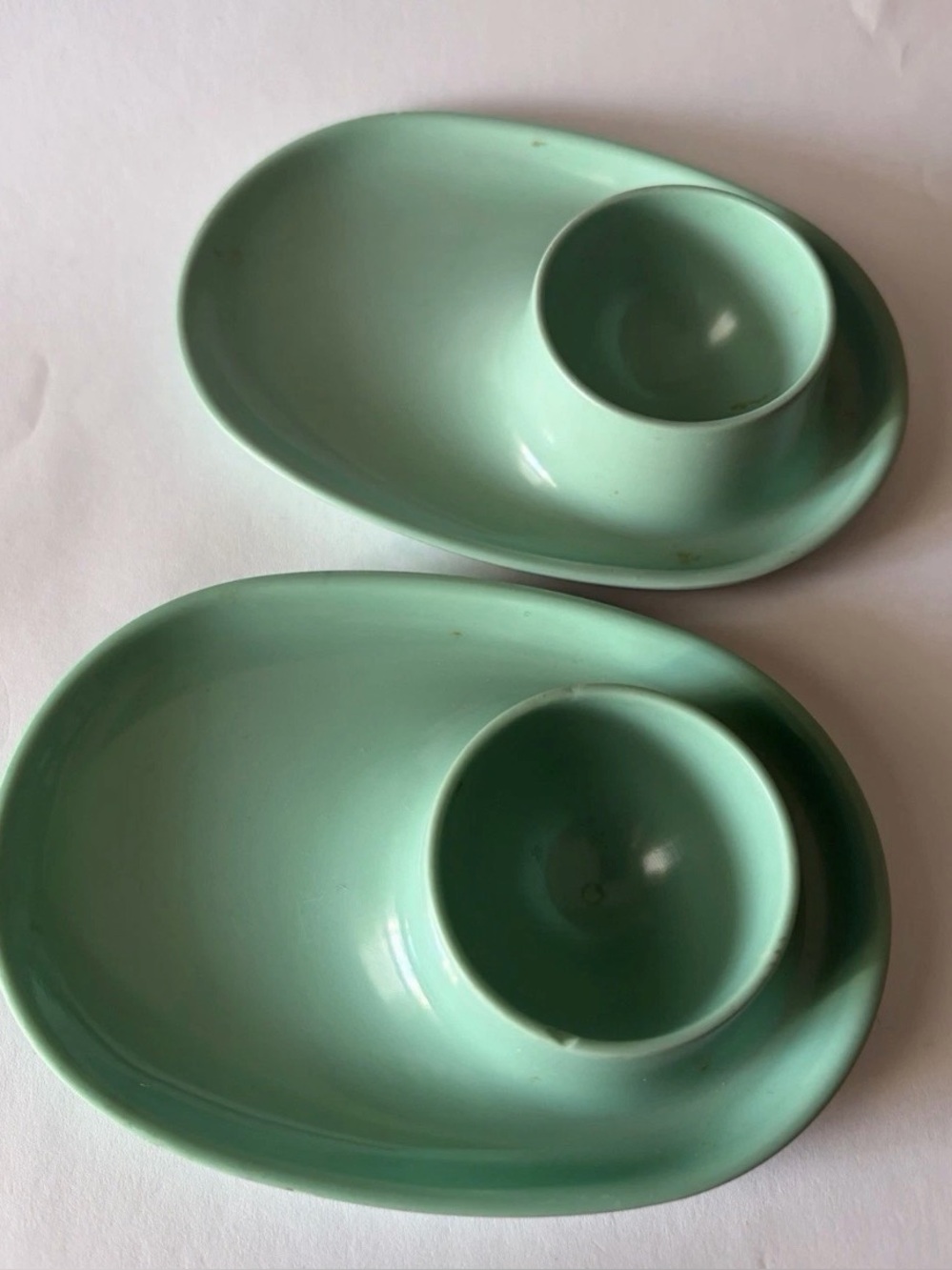 Set Of 2 Sampa Green Plastic Egg Cups 4 1/2” Long